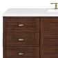 James Martin Vanities Amberly 60" Single Bathroom Vanity in Walnut with 3 cm White Zeus Quartz Top and Rectangular Sink, , large