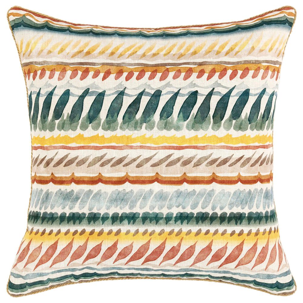 Classic Home Cetara 22" Square Throw Pillow in Blue and Multicolor, , large