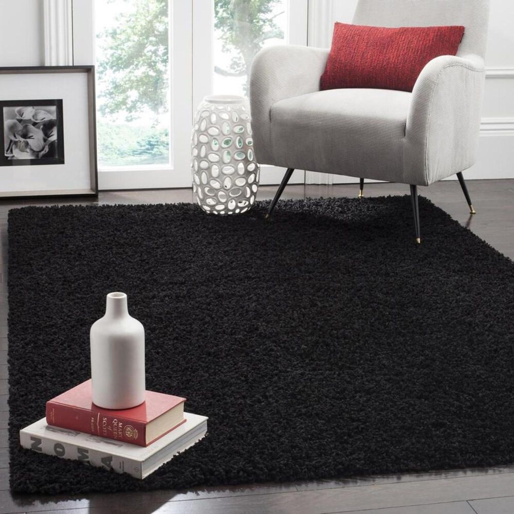 Safavieh Athens Shag SGA119K 4&#39; x 6&#39; Black Area Rug, , large