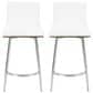 Lumisource Mason Swivel Counter Stool with White Cushion in Stainless Steel and Walnut (Set of 2), , large