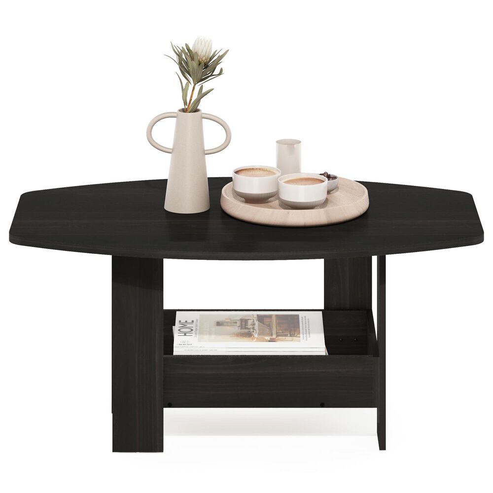 HOMLUX 2-Tier Oval Coffee Table in Espresso, , large