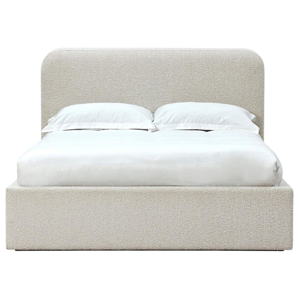 37B Virgil Queen Upholstered Platform Bed in Ricotta Boucle, , large