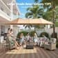 HOMLUX 2-Piece 14.5 ft Patio Umbrella with All-weather Rattan Rectangular Coffee Table Outdoor Set in Khaki, , large