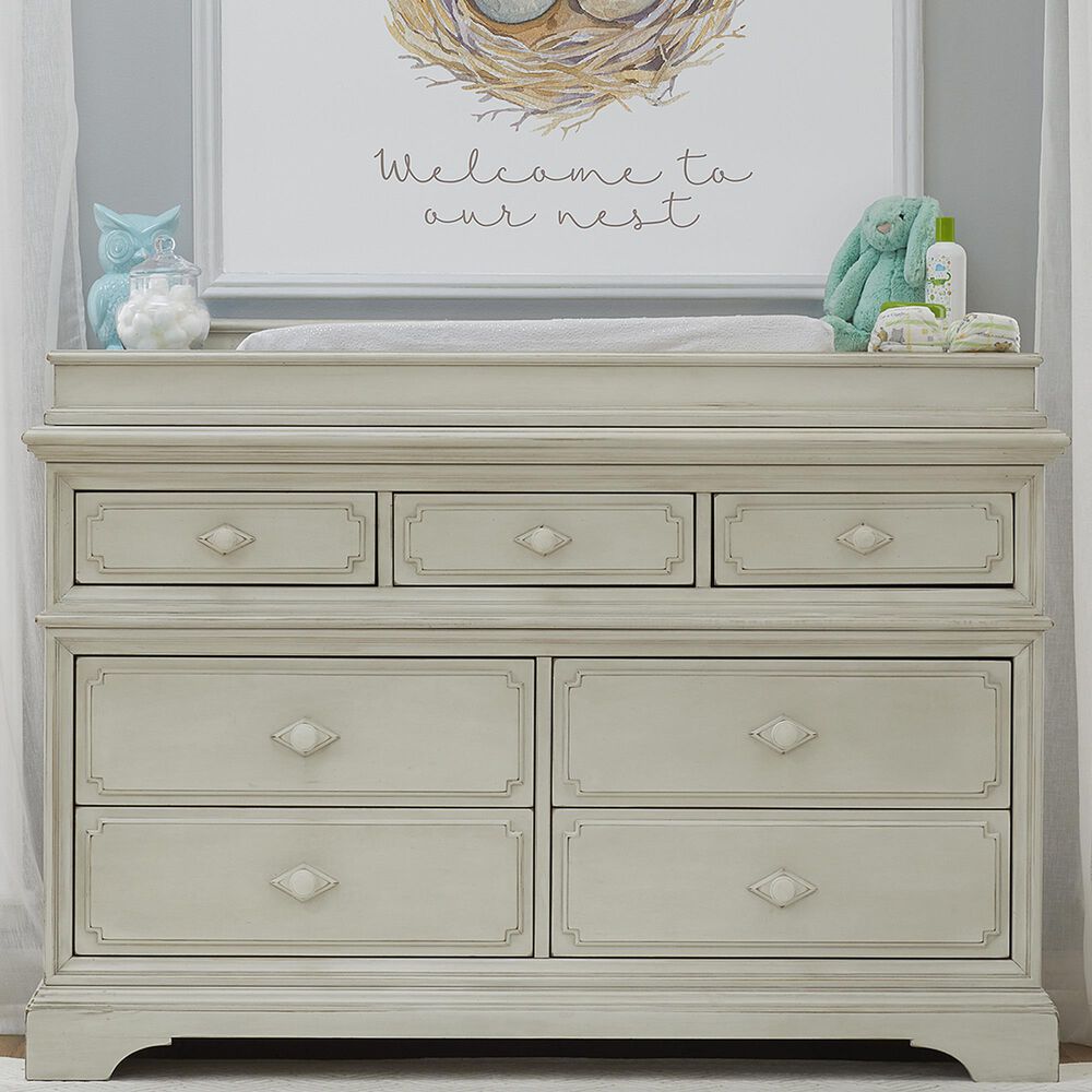 Kingsley Baby Amherst 7-Drawer Dresser in Antique White, , large