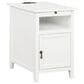 Linon Home Decor Birkdale Accent Table with USB Port in White, , large