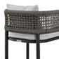 Armen Living Alegria Patio Counter Height Bar Stool with Gray Cushion in Black, , large