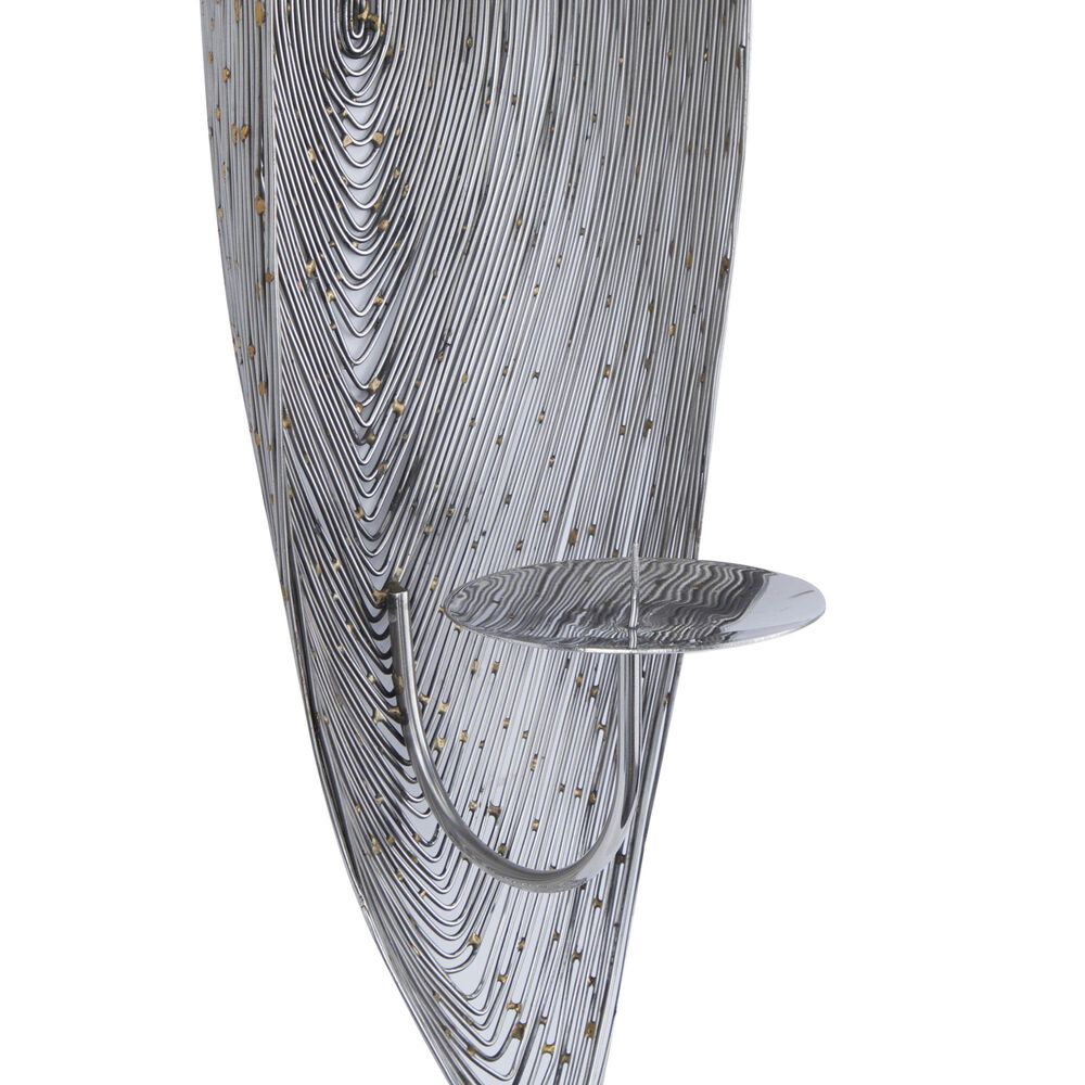 Maple and Jade Single Candle Wall Sconce in Silver, , large