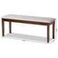 Baxton Studio Teresa Dining Bench with Grey Cushion in Walnut Brown, , large