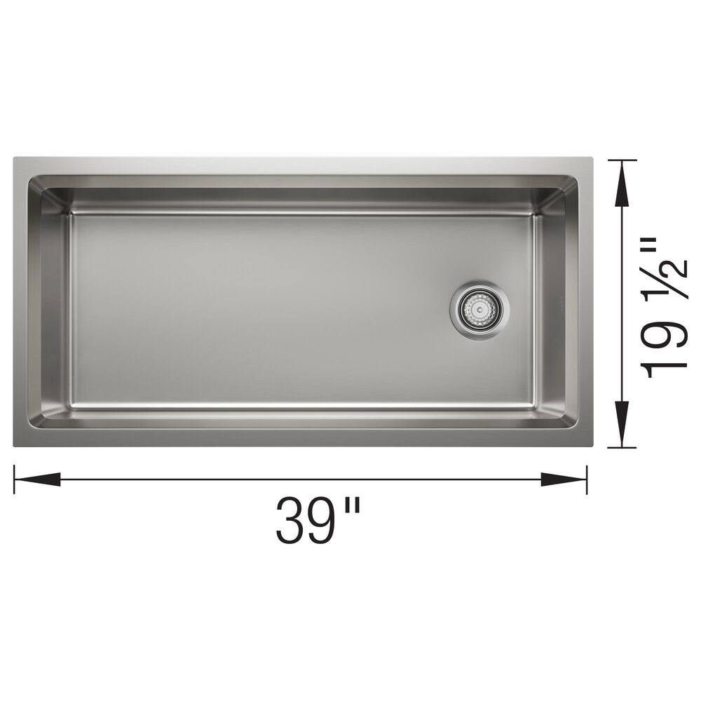 Blanco Inteos 39&quot; Undermount Single Bowl Kitchen Sink in Satin Polish, , large