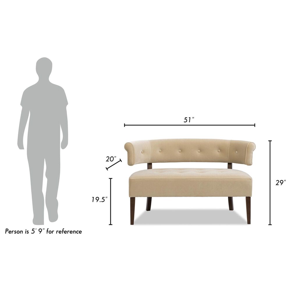Jennifer Taylor Home Jared Bench Settee in Fawn Brown Velvet, , large