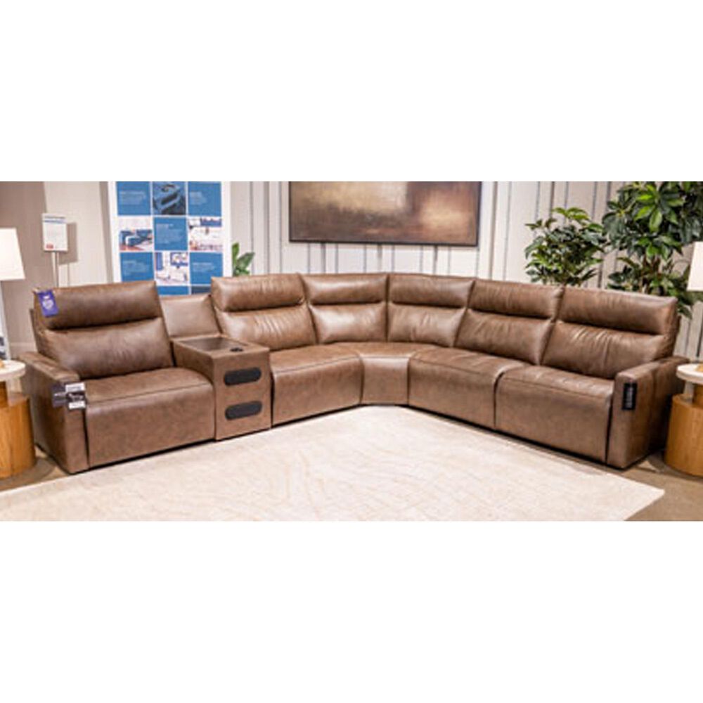 Ashley ModZ 6-Piece Power Symmetrical Sectional in Chocolate, , large