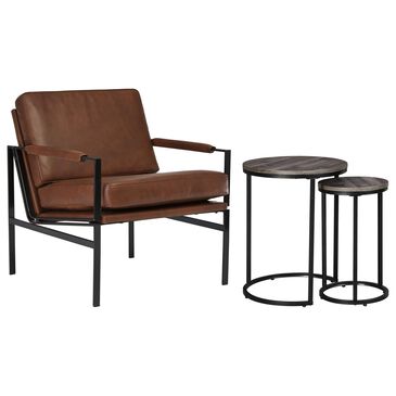 Signature Design by Ashley Chair with Side Table in Brown, , large