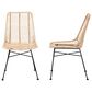 Baxton Studio Manhattan Side Chair in Natural Brown and Black (Set of 2), , large