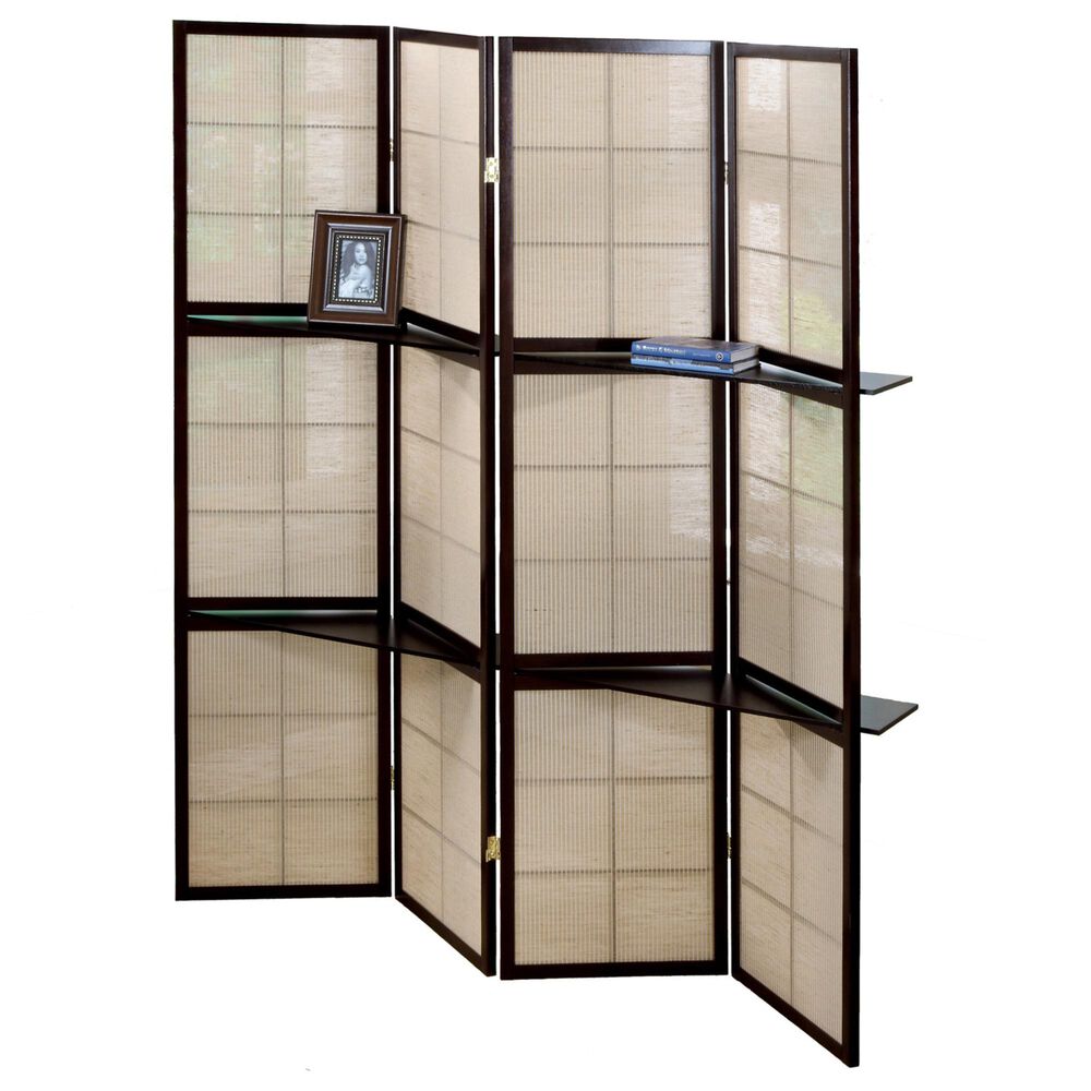 Monarch Specialties 4-Panel Folding Screen in Cappuccino, , large