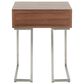 LumiSource Roman End Table in Walnut and Stainless Steel, , large