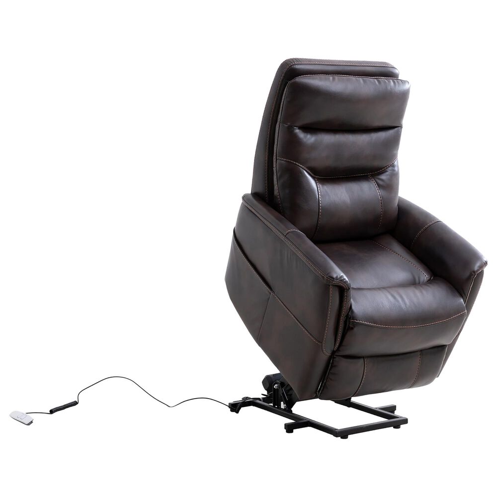 Simeon Collection Gemini Power Lift Recliner with Power Headrest in Truffle, , large