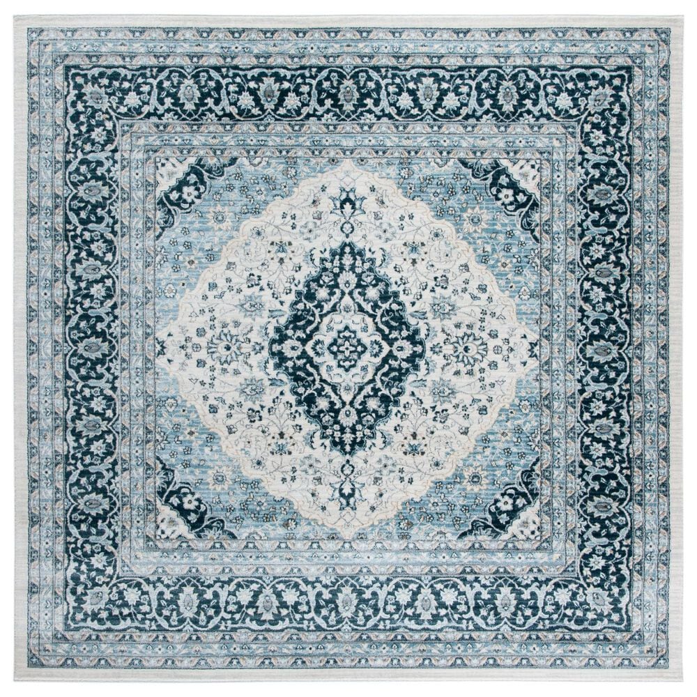 Safavieh Isabella 6"7" Square Cream and Dark Blue Area Rug, , large