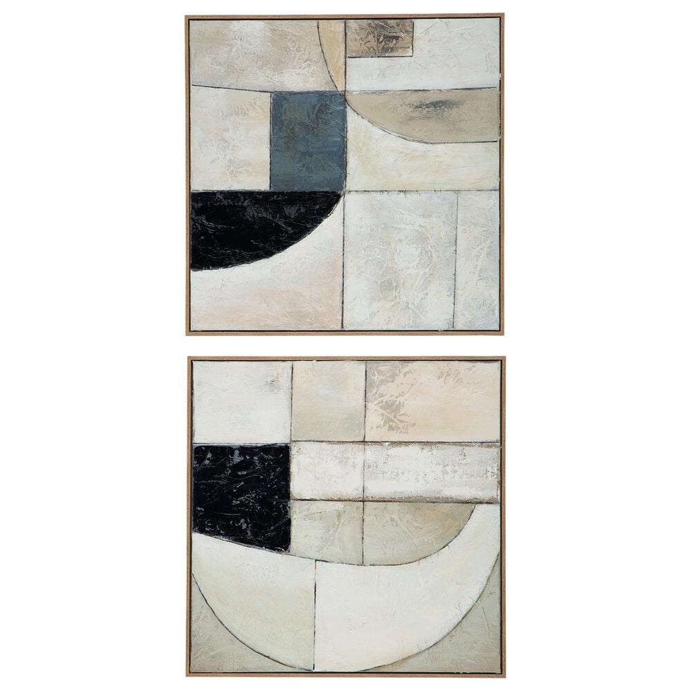 Ashley Bexlen 30" x 30" Wall Art in Tan, Taupe and Black (Set of 2), , large