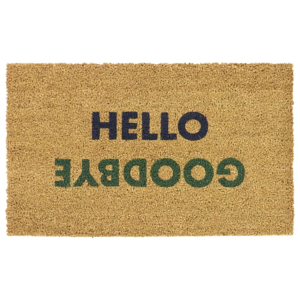 Balta Rugs Hello Goodbye Blue 1"6" x 2"6" Door Mat, , large