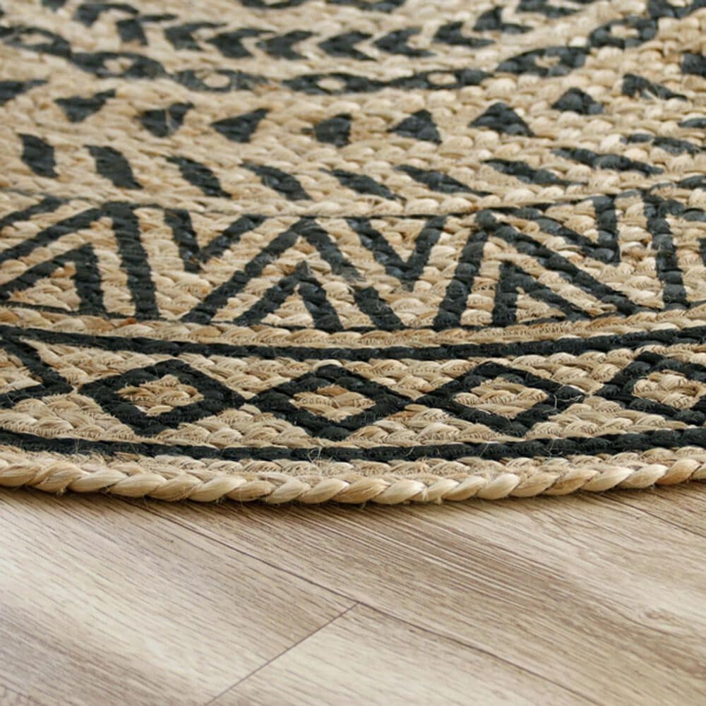 L&amp;R Resources Synergy 6&#39; Round Tan and Black Area Rug, , large