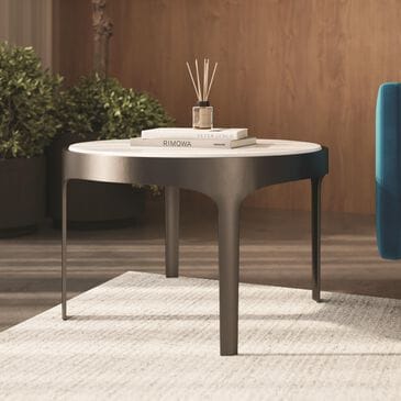 37B Nila Side Table in Satin Black, Antique Brass and White, , large