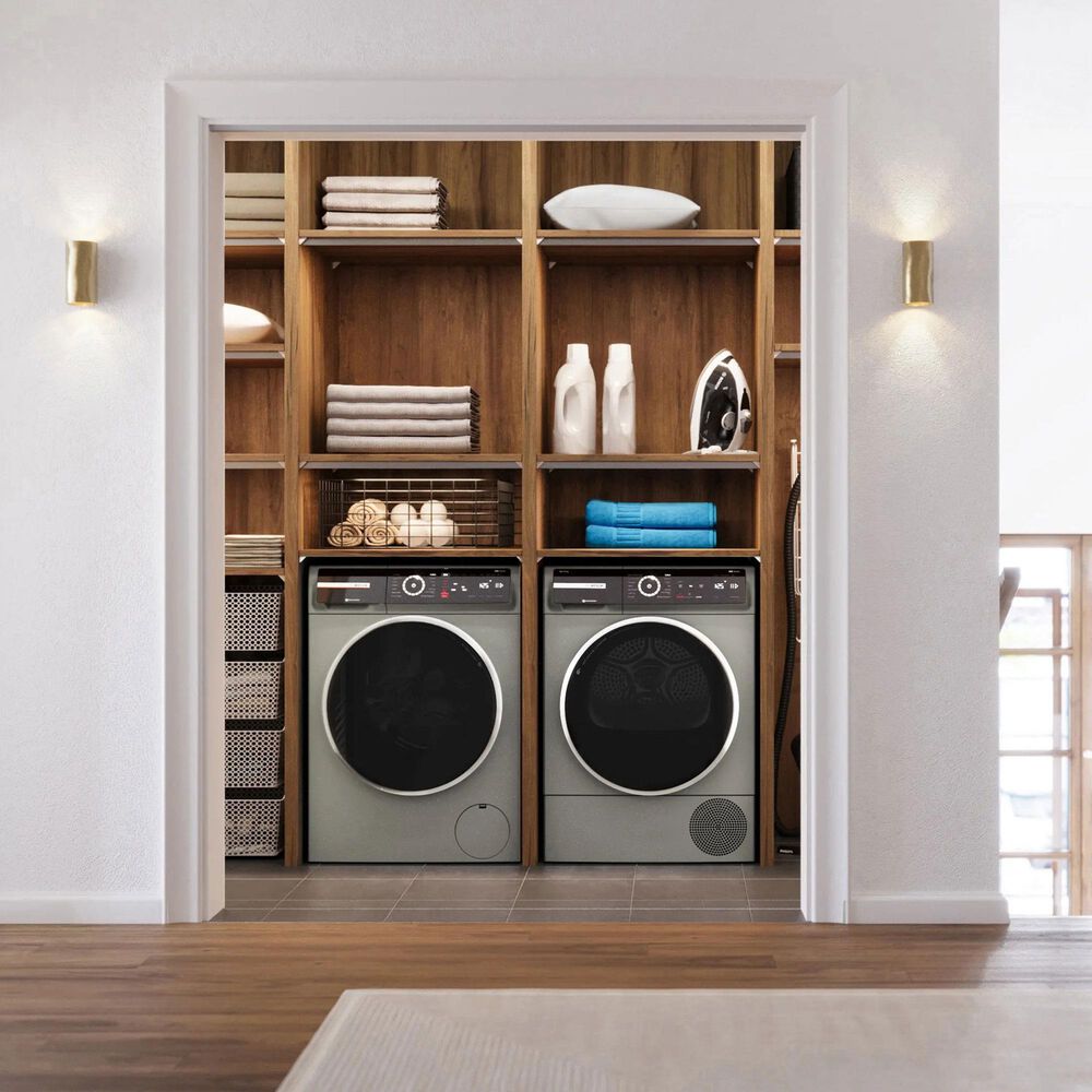 Bosch 800 Series 4 Cu. Ft. Front Load Electric Dryer in Pearl Steel, , large