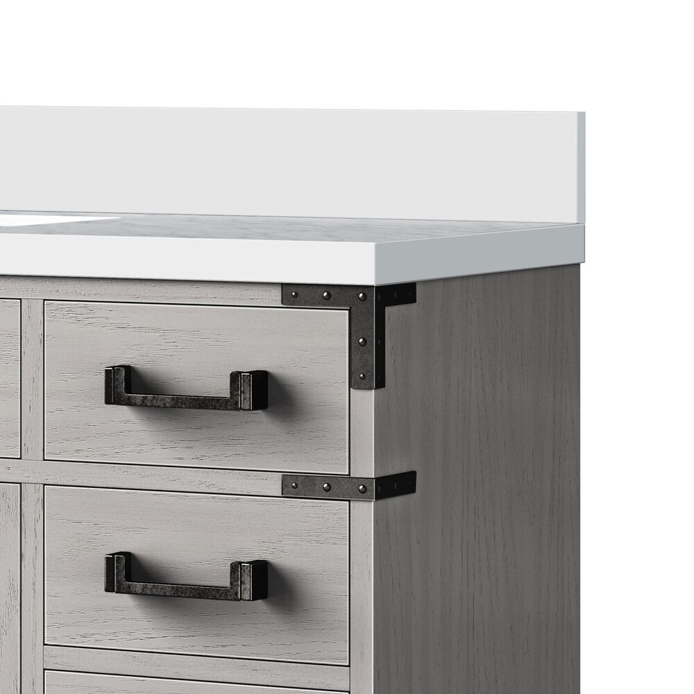 Lexora Home Laurel 48&quot; Single Bathroom Vanity in White Oak with White Quartz Top and Rectangular Sink, , large