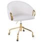 Lumisource Claire Task Chair with White Cushion in Gold, , large