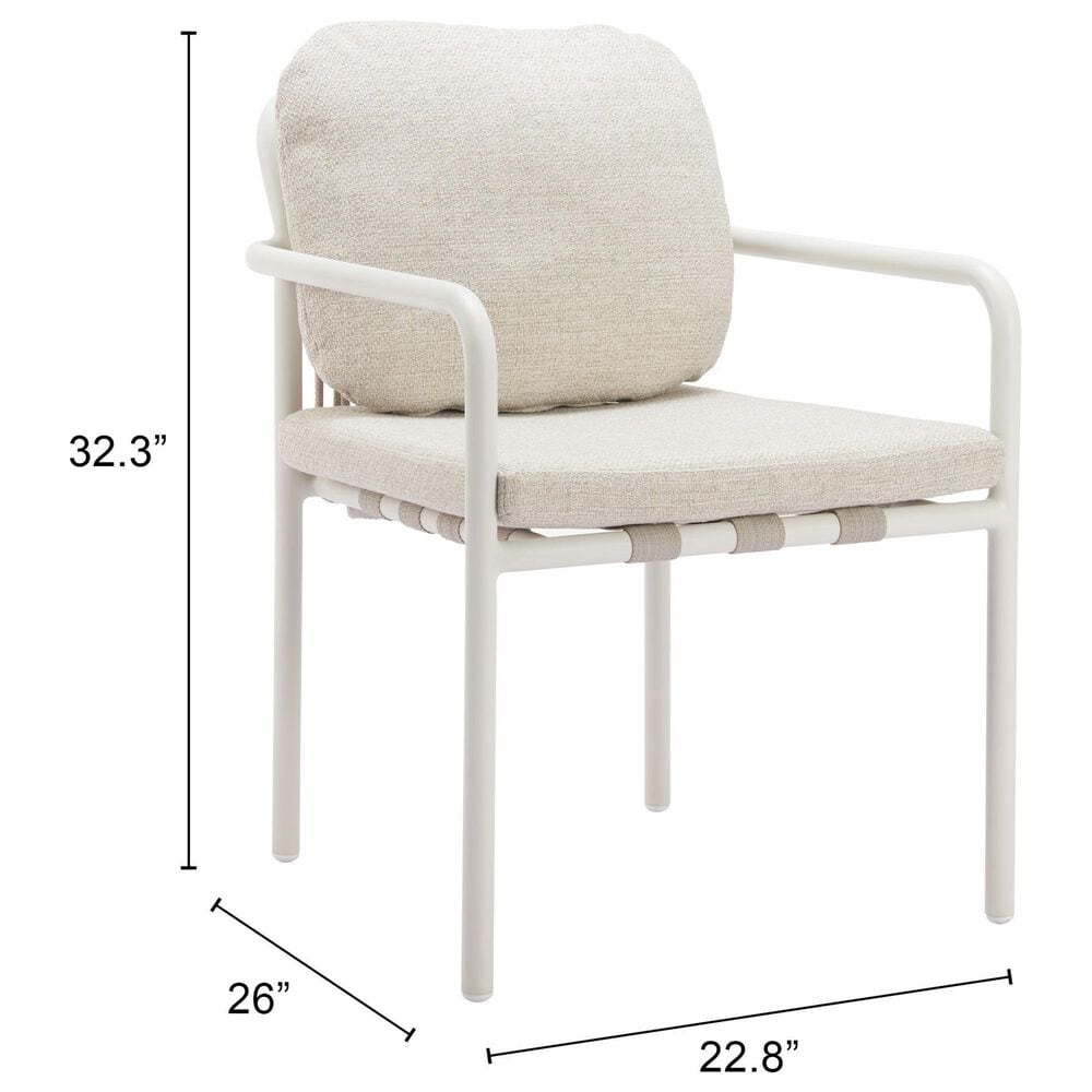 Zuo Modern Aite Patio Dining Chair in Beige &#40;Set of 2&#41;, , large
