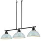 Golden Lighting Duncan 3-Light Pendant with Seafoam Shade in Matte Black, , large