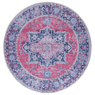 Safavieh Serapi SEP323 6"7" Round Red and Navy Area Rug, , large