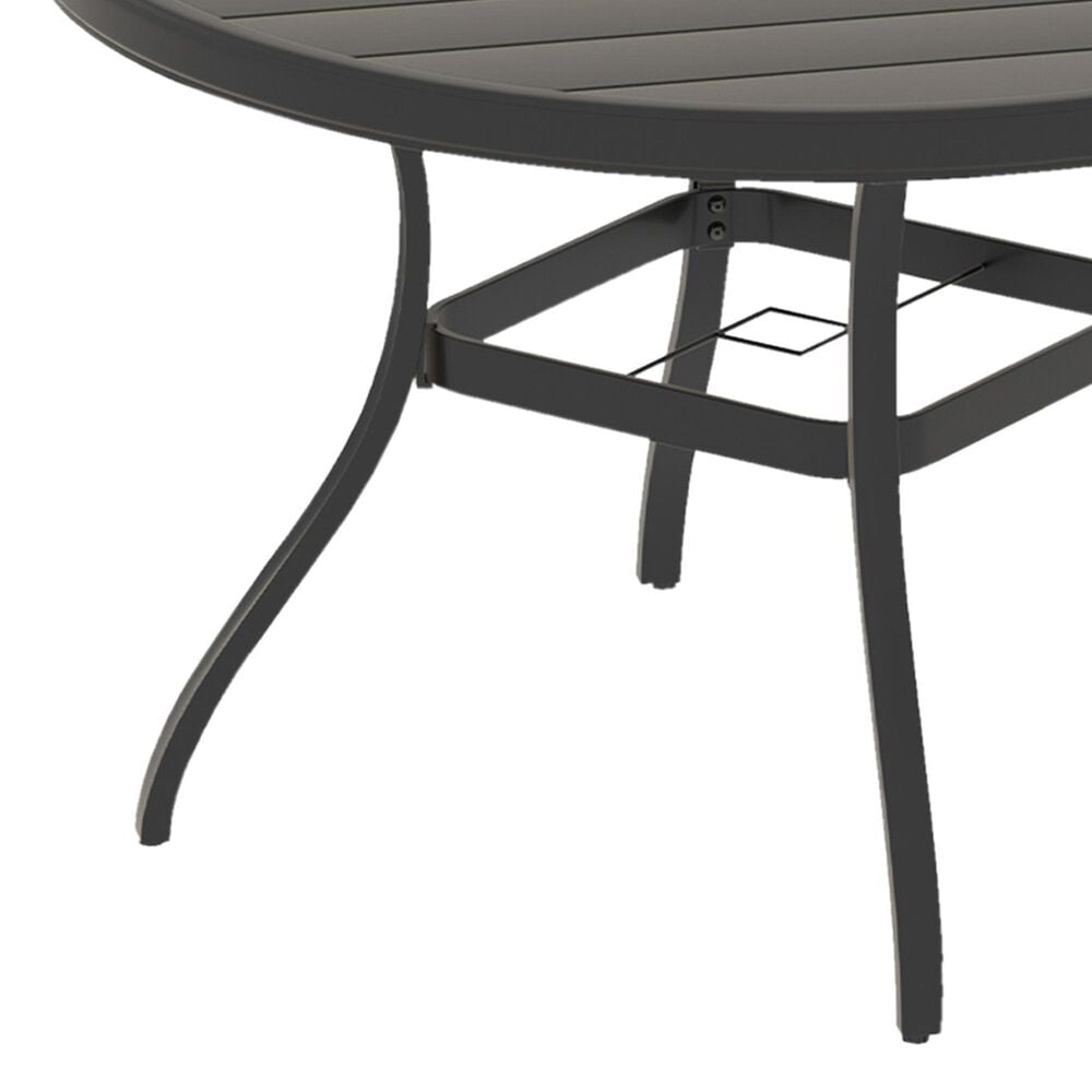 Hearth and Haven Outdoor 41" Round Dining Table with Umbrella Hole in Black - Table Only, , large