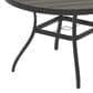 Hearth and Haven Outdoor 41" Round Dining Table with Umbrella Hole in Black - Table Only, , large