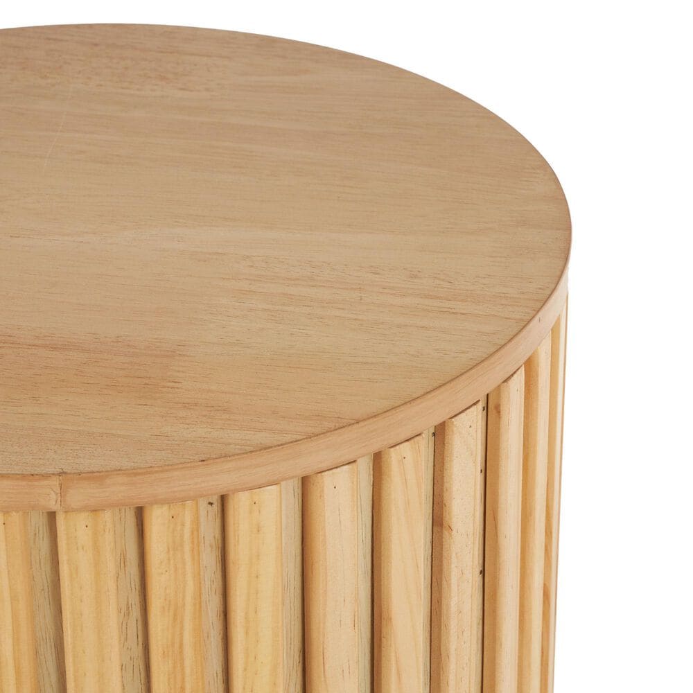 Maple and Jade Ribbed Storage End Table with Slatted Base in Brown, , large