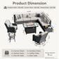 HOMLUX 11-Piece Patio Sectional Set in Beige, , large