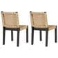 Hearth and Haven Indoor/Outdoor Side Chair with Rattan Backrest in Wanut (Set of 2), , large