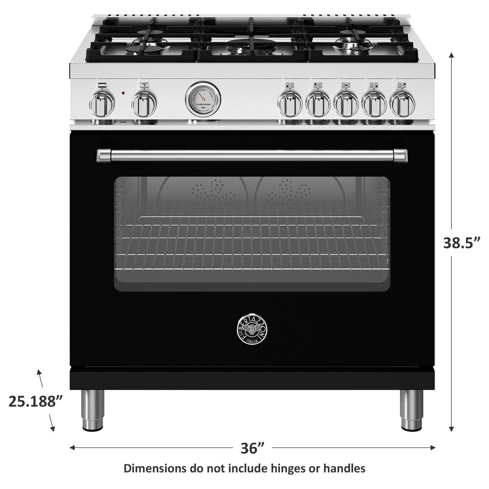 Bertazzoni Master 5.9 Cu.Ft. Dual Fuel Range in Nero Matt, , large
