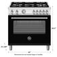 Bertazzoni Master 5.9 Cu.Ft. Dual Fuel Range in Nero Matt, , large