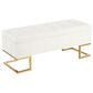 Lumisource Midas Storage Bench with White Velvet Cushion in Gold, , large