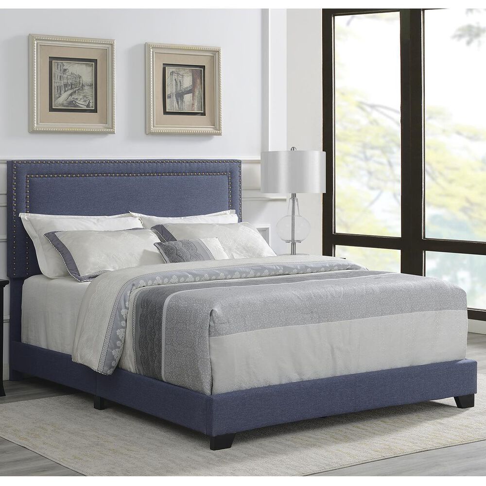 Accentric Approach Accentric Accents Benton Queen One Box Bed in Blue, , large
