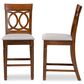 Baxton Studio Violet Counter Height Pub Chair in Walnut Brown (Set of 2), , large