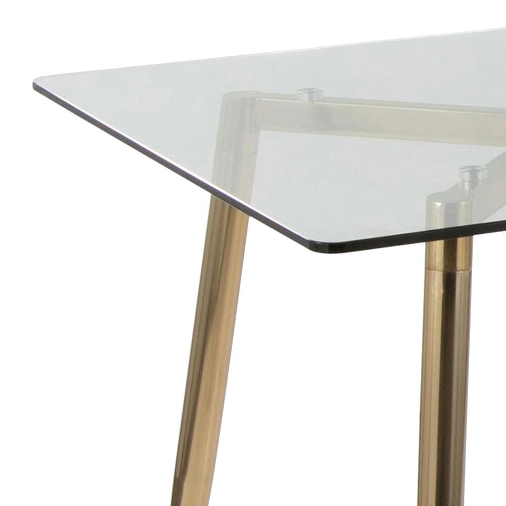 LumiSource Clara Dining Table in Gold and Clear - Table Only, , large