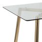 LumiSource Clara Dining Table in Gold and Clear - Table Only, , large