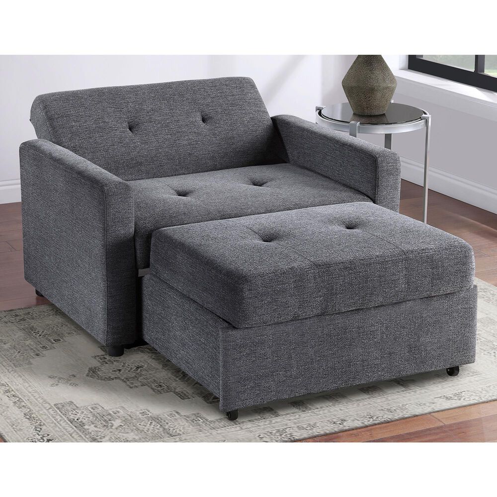 Steve Silver Convertible Sleeper Chair in Gray, , large