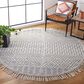 Safavieh Natura NAT852N 6" Round Ivory and Navy Area Rug, , large