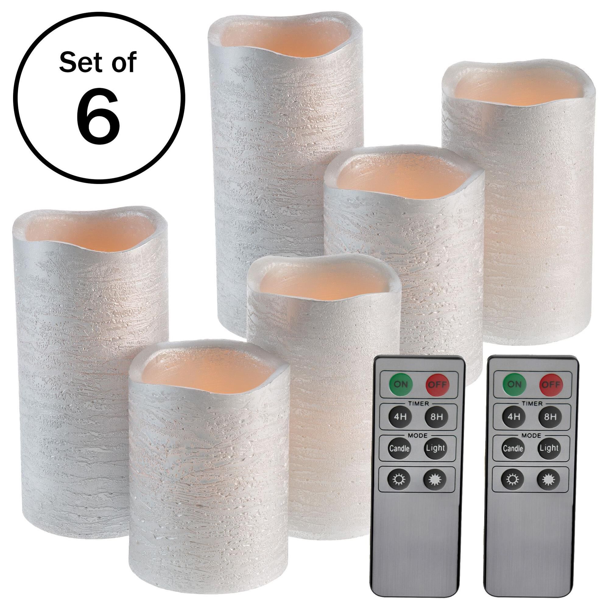Led silver candles discount