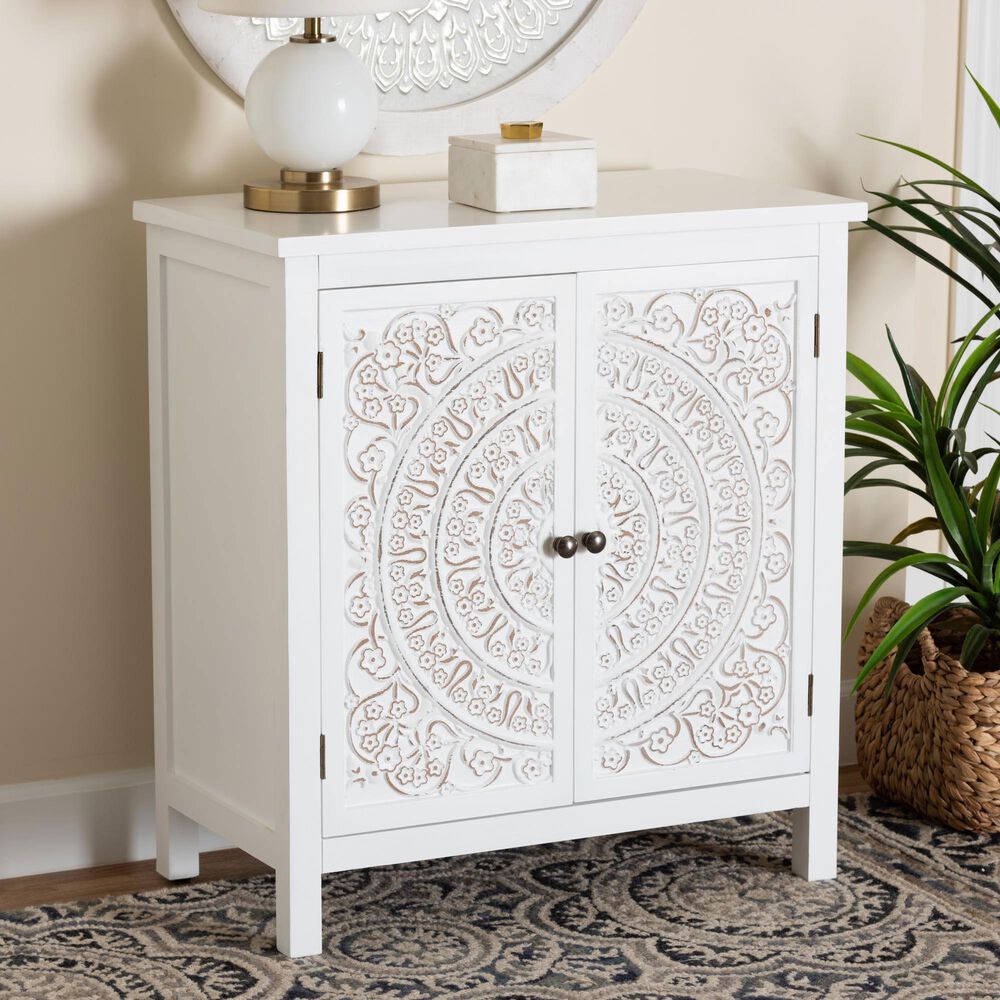 Baxton Studio Yelena 2-Door Storage Cabinet in White, , large