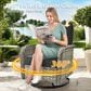 HOMLUX 8-Piece All-weather Rattan Outdoor Patio Furniture Set in Black, , large