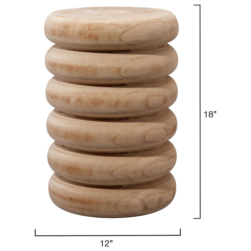 Splendor Living Franklin Wood Side Table in Natural, , large