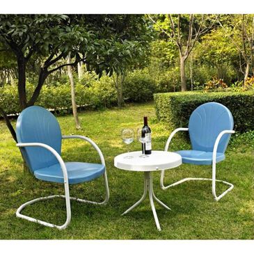 Crosley Furniture Griffith Chair Set and Table in Sky Blue, , large